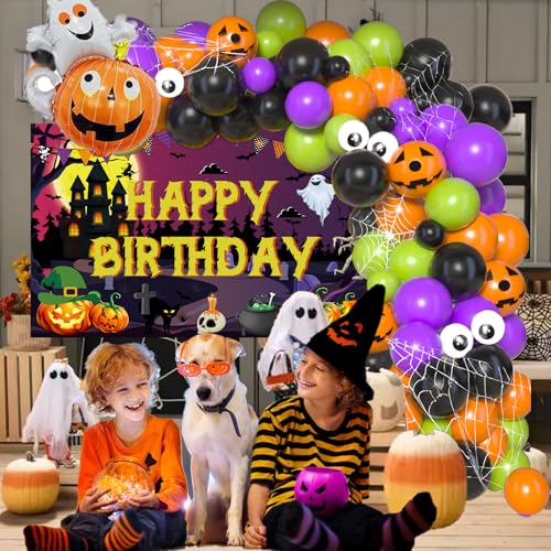 Halloween Balloon Arch Kit with Banner and Decorations - Party Supplies