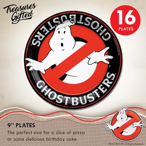 Ghostbusters Party Dinnerware Set for 16 Guests - Plates Cups Napkins Decorations