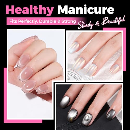 UNA GELLA Short Squoval Gel Nail Tips 504pcs - Durable, Flexible, Clear