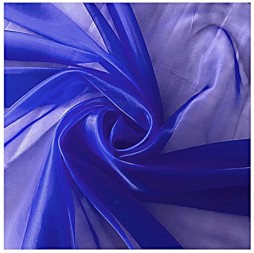 Royal Blue Organza Fabric 10 Yards Continuous Shiny Tulle Wedding Decor