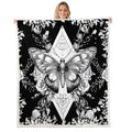 Gothic Moth Plush Throw Blanket Queen Size 90x90 Inches - Halloween Decor