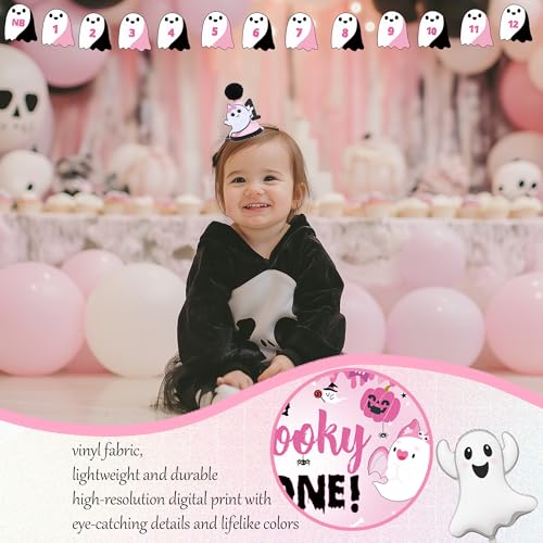 Pink Halloween First Birthday Decorations Kit for Girl | Balloon Garland, Banner & Spooky Party Supplies