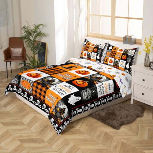 Halloween Pumpkin Lantern Duvet Cover Set Queen Variation of Multi 45