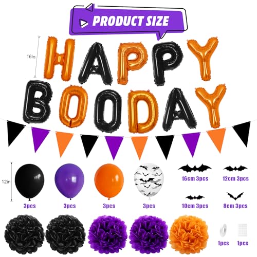 Halloween Birthday Decorations Balloons Set - Black Orange Purple, Variation of THIS listing