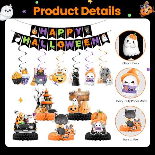 Black Halloween Decorations Outdoor Indoor Party Supplies Boo Banner Balloons