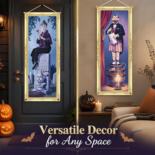 Halloween Decorations 4-Pack Haunted House Spooky Gothic Banner Set