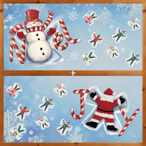 Winter Christmas Window Cling Stickers - 57 PCS Holiday Decor for Glass & Mirrors