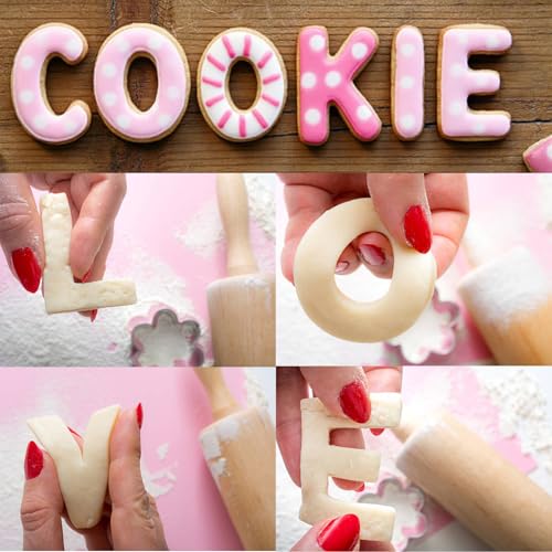 3 Inch Assorted Alphabet and Number Cookie Cutters Set - 26 Letters & 10 Digits, Stainless Steel