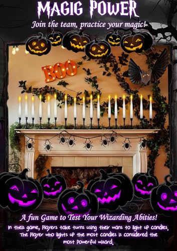 10 White Floating Candles with Wand & AAA Batteries Halloween Decor - Variation of THIS Listing