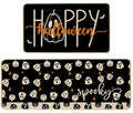 Halloween Pumpkin Kitchen Rugs Set of 2 - Spooky Pumpkins, 17x29 & 17x47 Inches