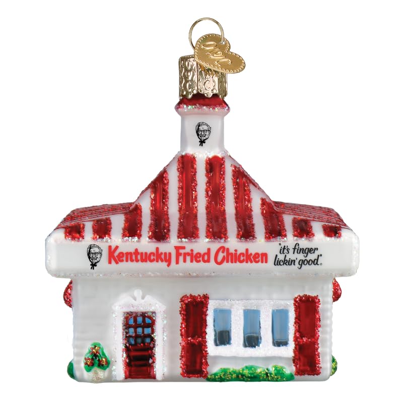 KFC Restaurant Glass Blown Christmas Ornament - Handcrafted Holiday Decor