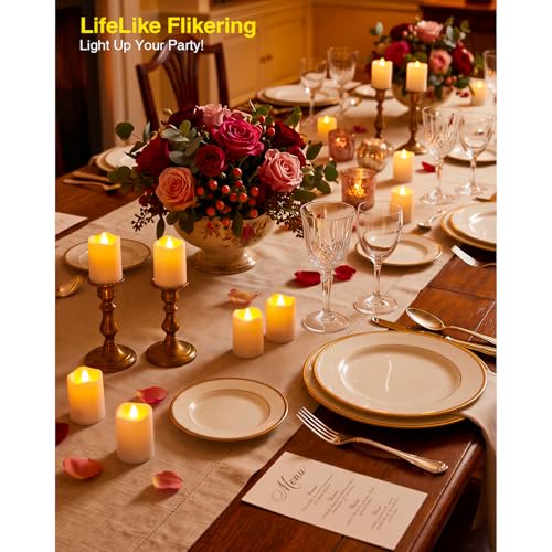 Rechargeable Flameless Votive Candles with Remote & Timer Set of 6 - Home Decor