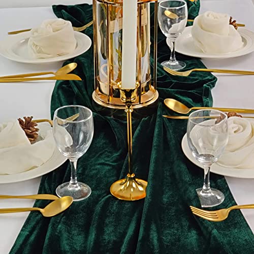 Emerald Green Velvet Table Runner 5 Pack 20x120 Inch Wedding & Party Decor