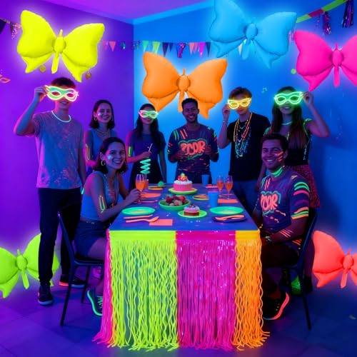 Butterfly Glow in The Dark Neon Balloons 12 Pcs for Party Decorations
