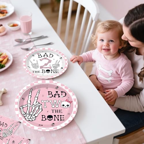 Bad Two The Bone Girl 2nd Birthday Party Decorations Set - Serves 20