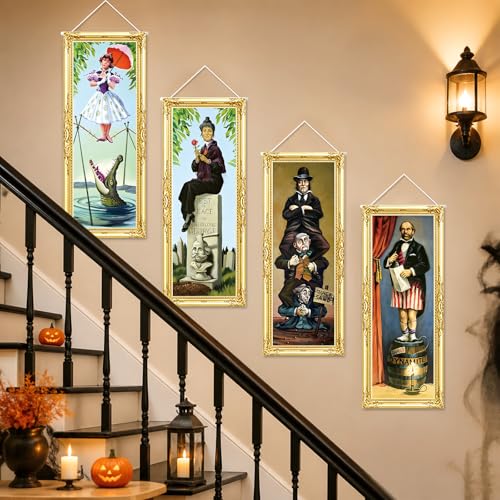 Halloween Decorations 4-Piece Spooky Mansion Banner Set Indoor Outdoor