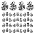 100Pcs Halloween Mini Skeleton Duck Decorations - Tiny Spooky Party Favors