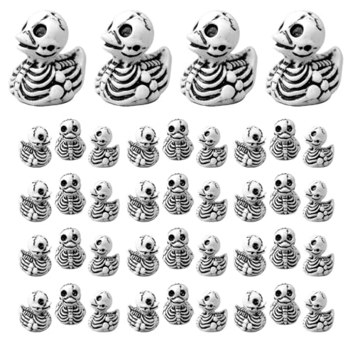100Pcs Halloween Mini Skeleton Duck Decorations - Tiny Spooky Party Favors