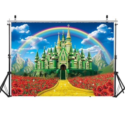 8x6FT Rainbow Castle Backdrop for Photography Princess Birthday Party Decorations