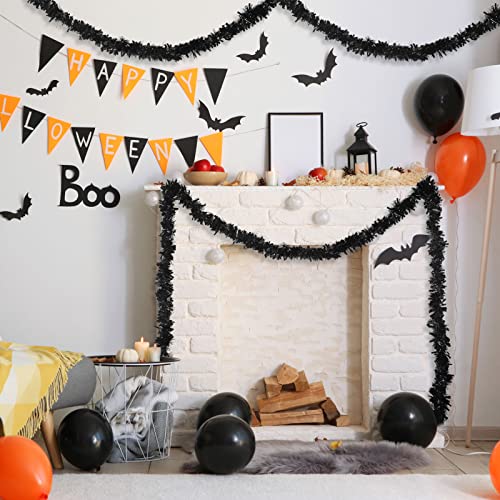 Patriotic Garland 6 Rolls Black Tinsel Decor for Parties & Celebrations