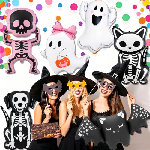 Halloween Ghost and Skull Balloons Set - Ghost Pet Variation