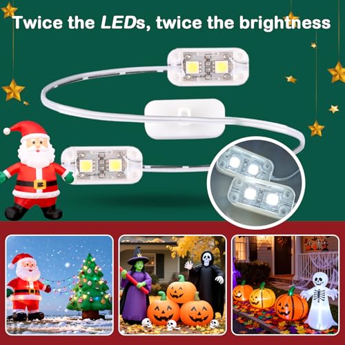 Inflatable Fan Replacement 1.2A Fan Blower with 4 LEDs and 1.5A Adapter for Halloween Christmas
