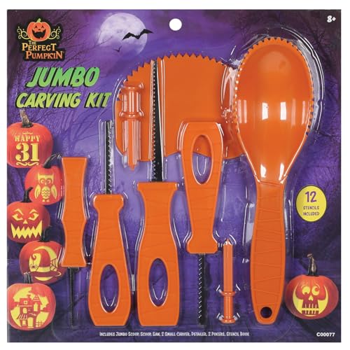 Halloween Pumpkin Carving Kit with 12 Stencils – Complete Pumpkin Decorating Set