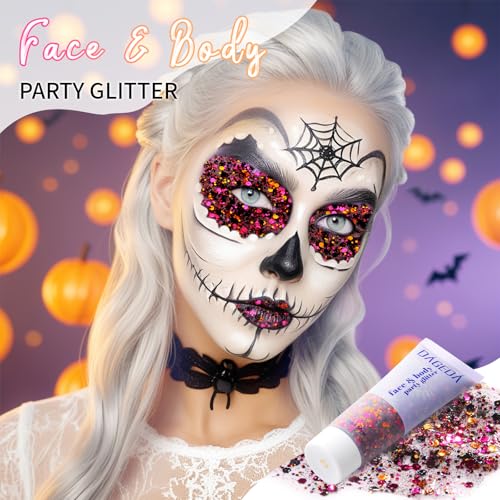 Halloween Body Glitter Gel - Sparkly Face & Hair Makeup - DAGEDA