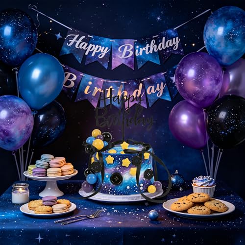 Purple Black Button Cake Topper Decorations Set for Halloween & Birthday Parties