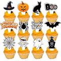 Halloween Pumpkin Cupcake Toppers 36pcs - Spooky & Cute Food Decorations