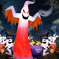8 FT Halloween Inflatable Ghost with Rotating Flame LED Lights, Quick Setup for Yard & Lawn Decor