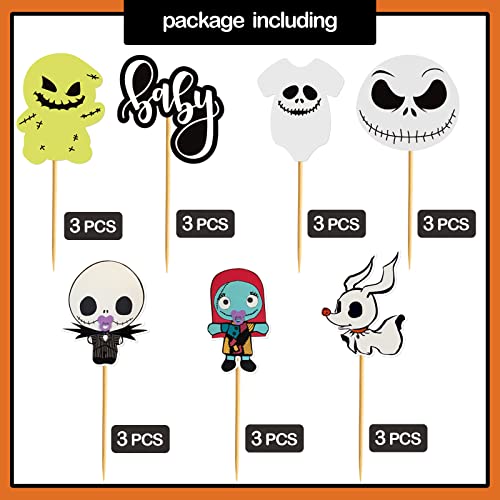 Halloween Cupcake Toppers Set - 28 Spooky Ghost & Skull Decorations for Cakes