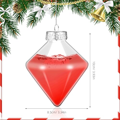 Fillable Christmas Ornaments Balls Set - Clear Plastic Holiday Decorations, 12 pcs