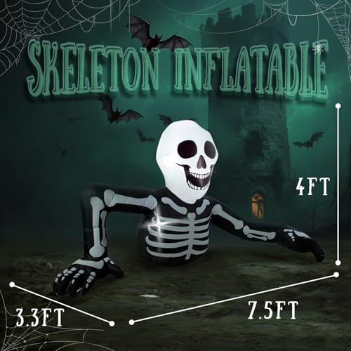 7.5ft Halloween Inflatable Skeleton Yard Decor - Skeleton Men Variant