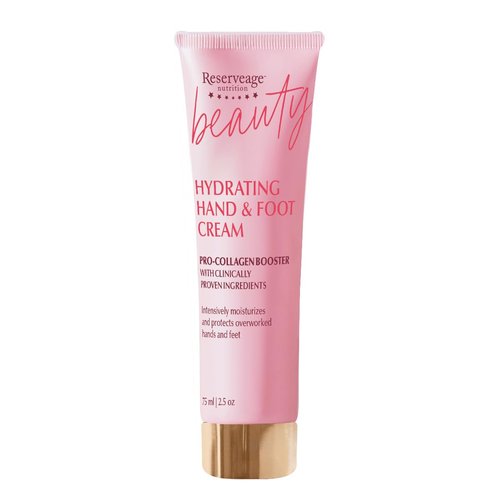 Reserveage Nutrition Hydrating Hand & Foot Cream - Pro-Collagen Booster & Copper Peptides, 2.5 oz | Moisturizes & Rehydrates