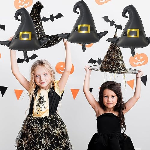 Halloween Witch Hat Foil Balloons - 6 Pack Jumbo Party Decorations