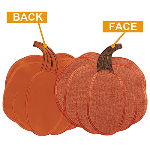 Autumn Harvest Pumpkin Placemats Set of 4 - Fall Thanksgiving Table Decor