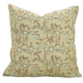 Light Green Handmade Block Print Pillow Cover 16x16 Inches Throw Cushion for Sofa
