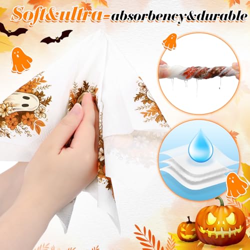 Halloween Ghost Guest Hand Towels - 200 Disposables for Bathroom & Party