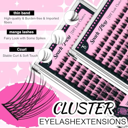 Cluster Lashes 100pcs False Eyelash Clusters DIY Fluffy Wispy Lash Kit 10-14mm