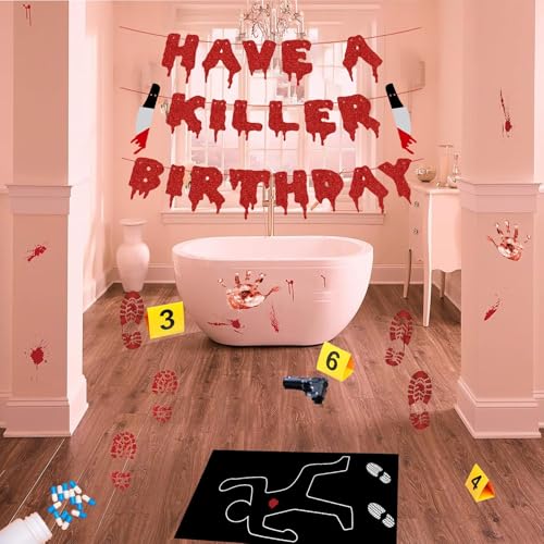 Crime Scene Decorations Kit for Murder Mystery & Halloween Parties