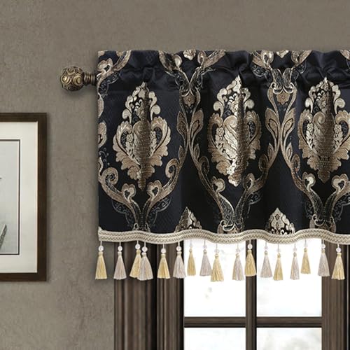 Loom and Mill Black Jacquard Window Valance - 54" x 18" Variation of THIS listing