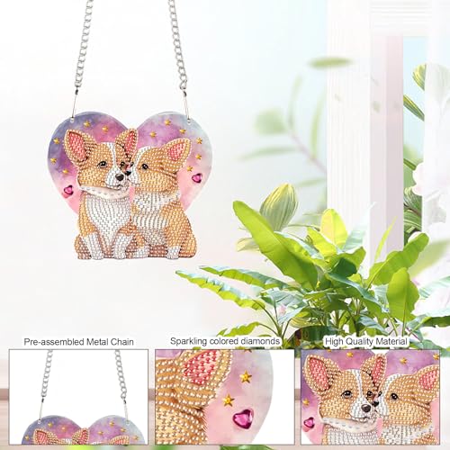 Love Dogs Diamond Painting Hanging Kit - Acrylic Rhinestone Wall Decor