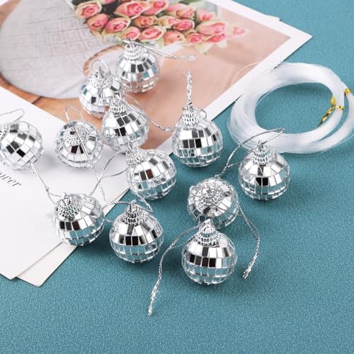 Mini Disco Balls 12-Pack - Silver 1.2 Inch Party Decorations