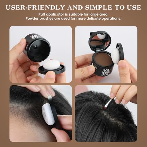 Hairline Shadow Powder - Middle Brown Root Touch Up for Gray Cover & Thinning Hair