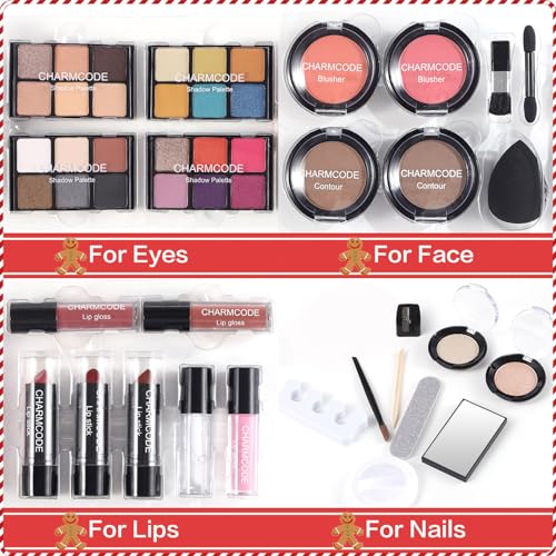 All-in-One Makeup Kit for Women with Eyeshadow, Lipstick, Blush, Highlighter & Accessories
