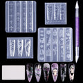 Gothic Nail Art Molds 3D Skull Rose Design Silicone Set - Laza