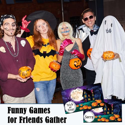 Halloween Scratch Off Cards with Moons - 50 Pack Spooky Party Game & Decoration