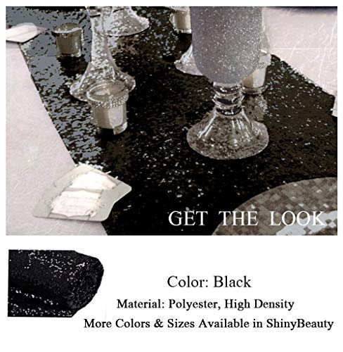 Black Sequin Table Runner 12x108 Inch Glitter Event Decor - Variation of THIS listing