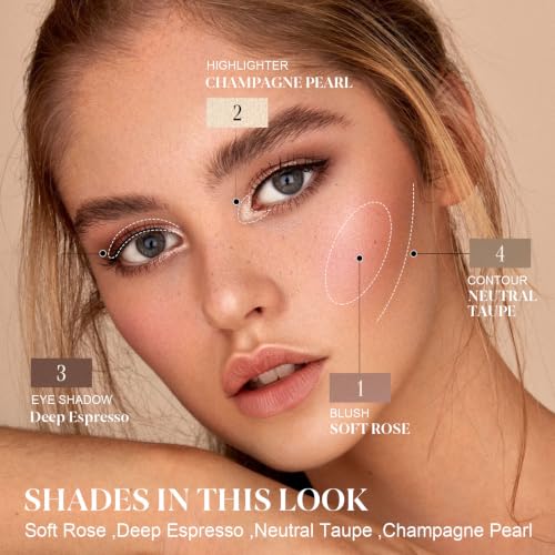 MYSTER ROSEY Baked Contour Palette with Highlighter & Blush - Micro Light Nude